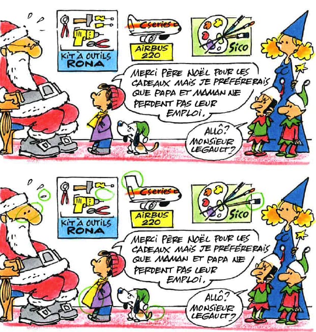Solution au jeu des sept différences