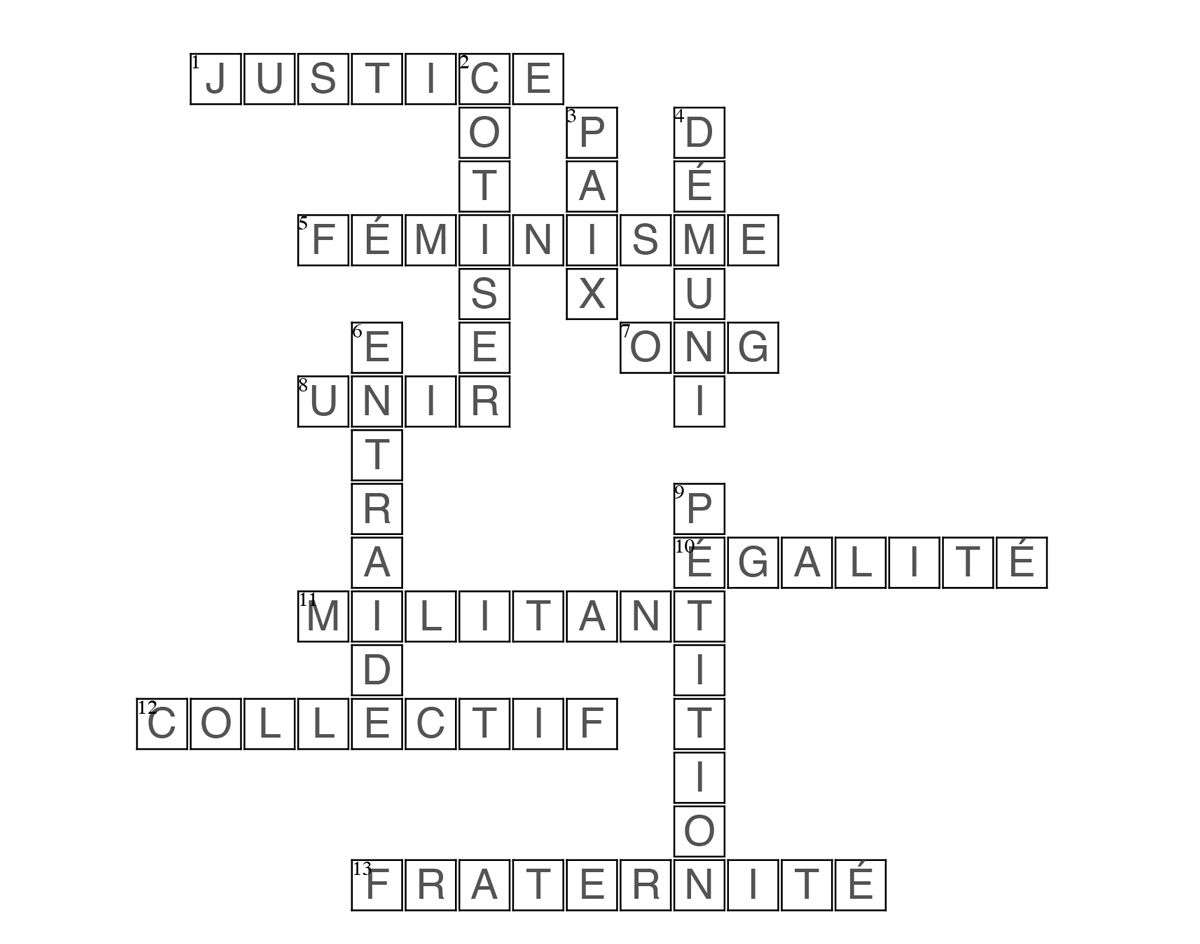 Solution au mots entrecroisés