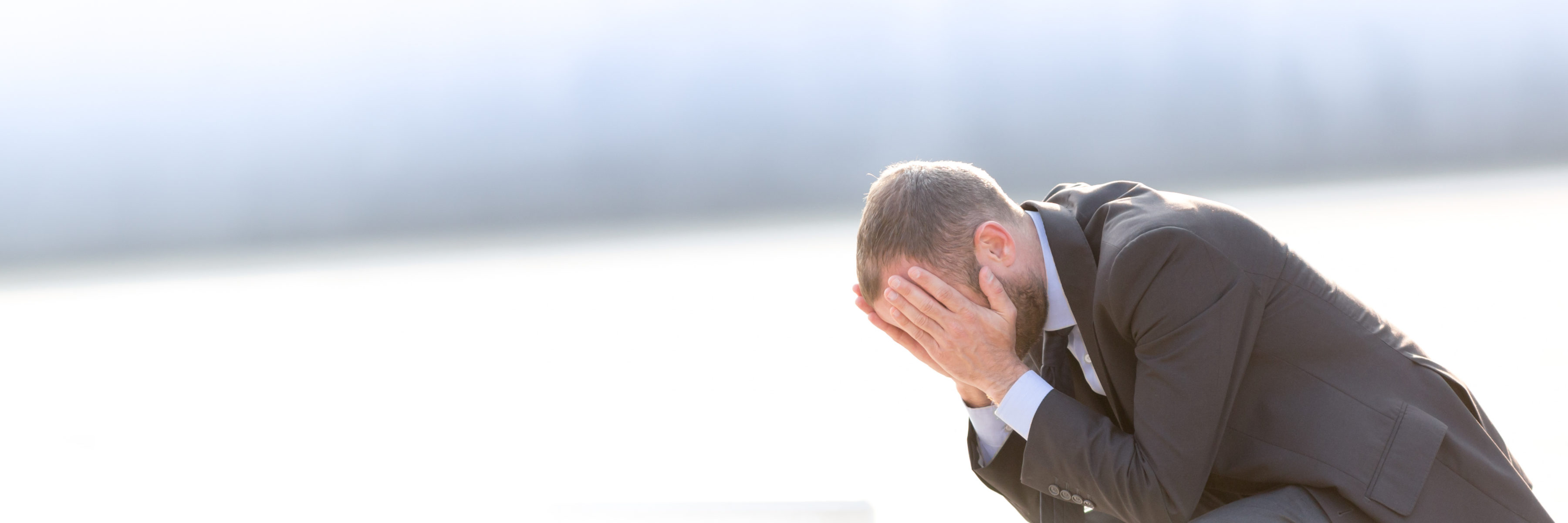 Unhappy and depressed businessman