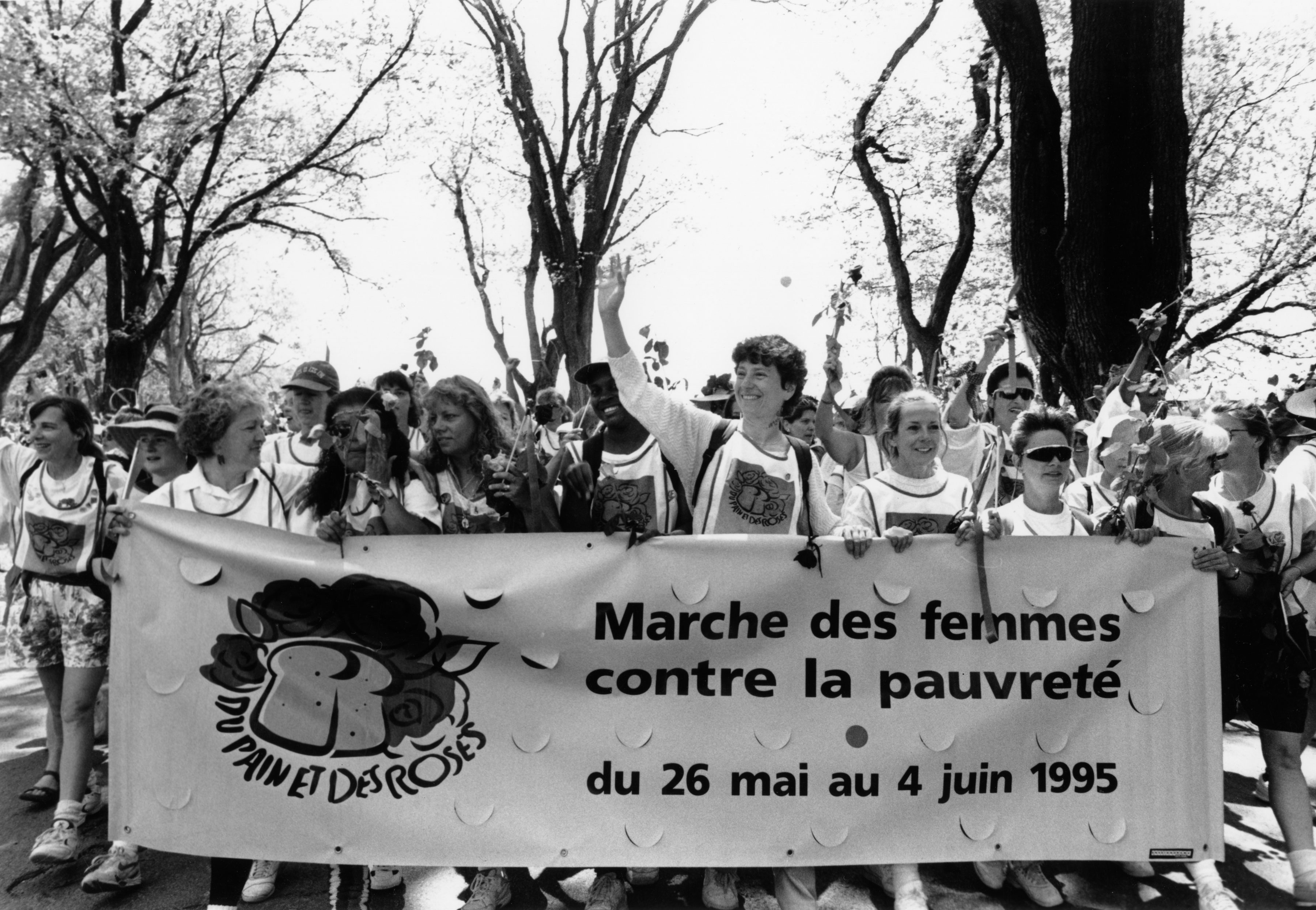 Arrivée de la Marche des femmes contre la pauvreté à Québec le 4 juin 1995
