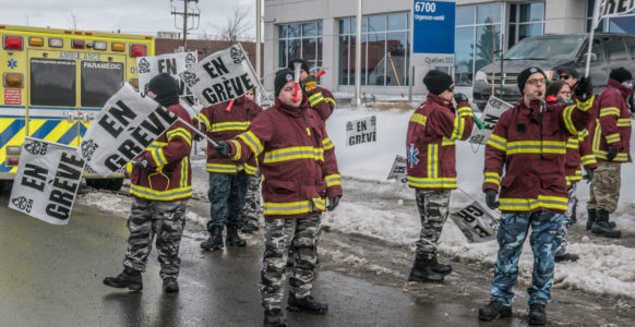 Secteur préhospitalier, en grève ! | Montréal | Photo : Michel Giroux