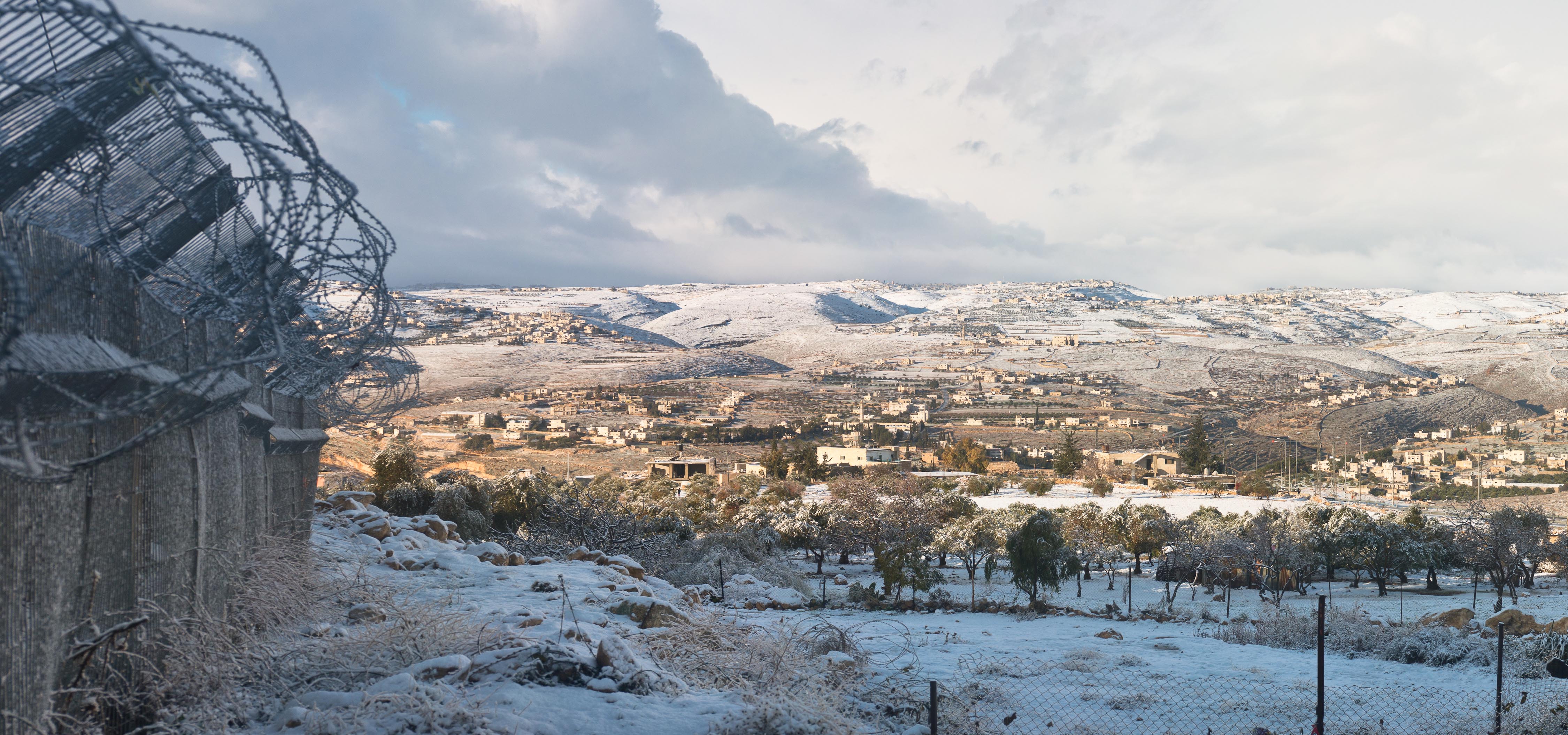 view of palestine in winter - west bank, israel