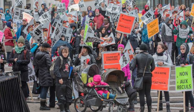 Des milliers de travailleuses en grève partout au Québec | Photo : M. Giroux