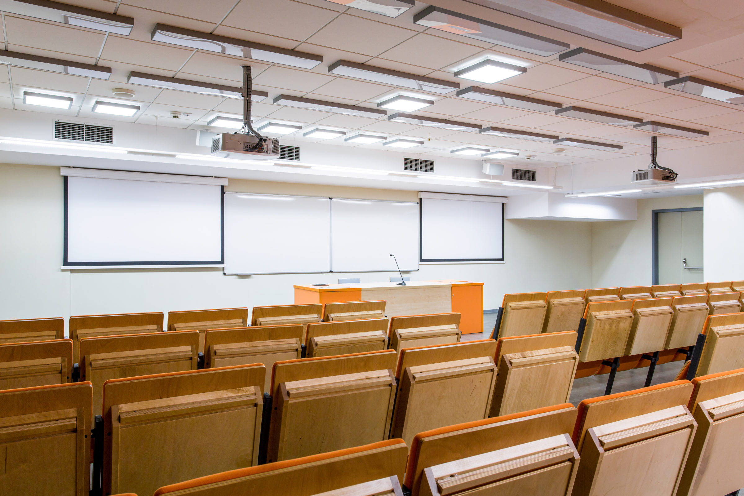 Auditorium where bright minds are studying