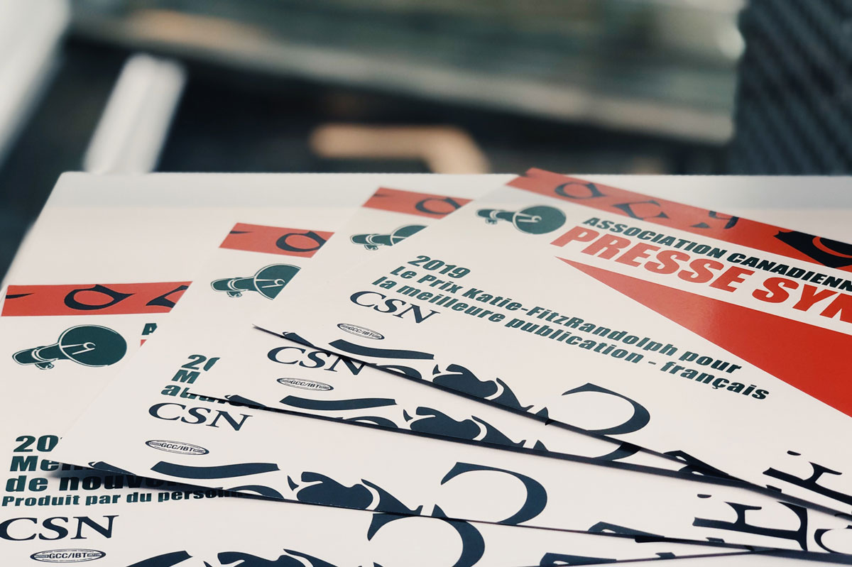 4 certificats de l'Association canadienne de la presse syndicale