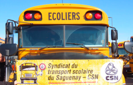 Manifestation des conductrices et conducteurs d’autobus scolaire de la région