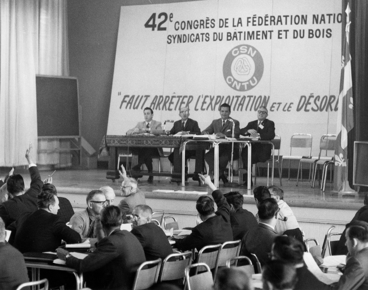 42e Congrès de la fédération nationale des syndicats du bâtiment et du bois, Québec, 1966 // Archives CSN