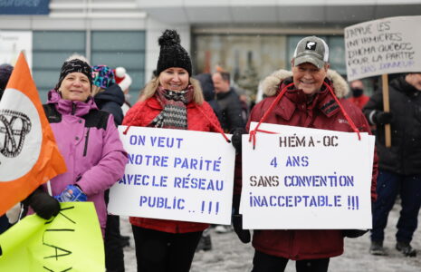 Les infirmières d’Héma-Québec, en grève le 17 février