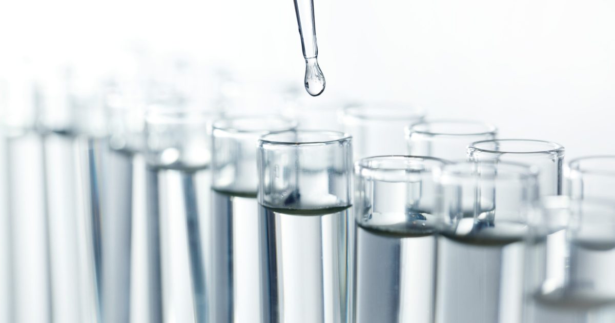 Pipette with drop of liquid