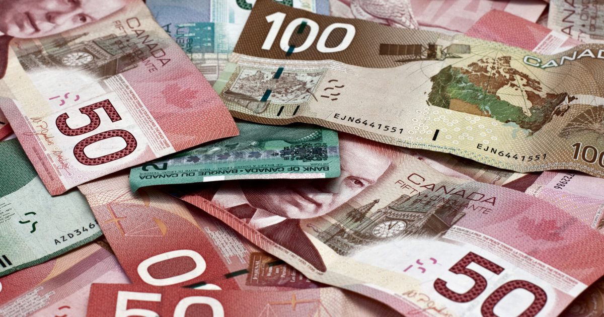 Backgroun made of canadian money