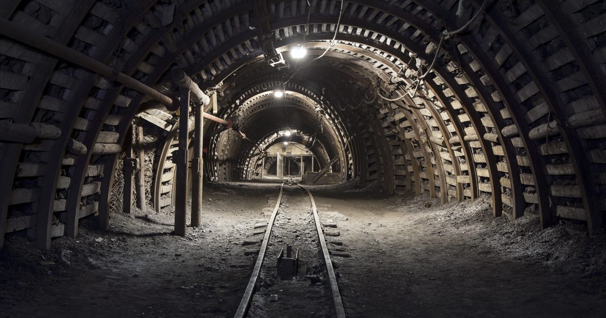 Underground tunnel in the coal mine