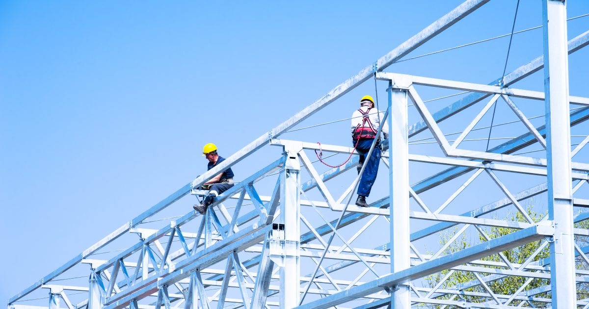 Iron construction assembling, team work