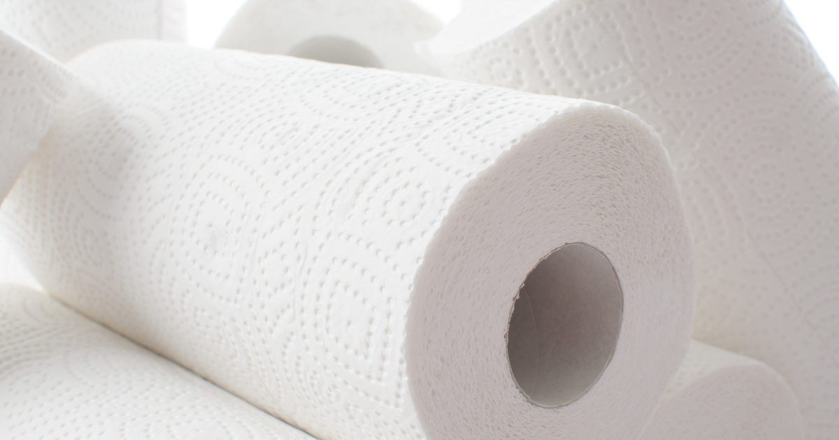 Composition with paper towel rolls