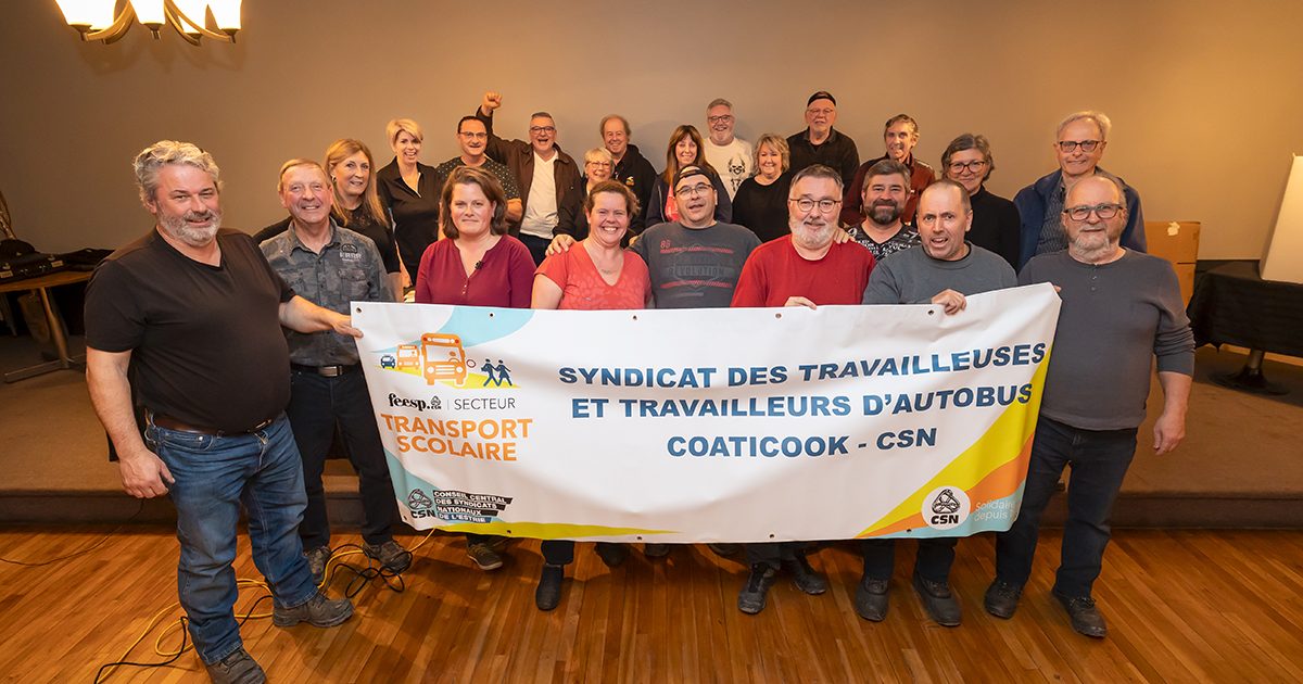 Les membres du syndicat en assemblée générale, le 28 mars 2024. - Photo : Simon Rancourt