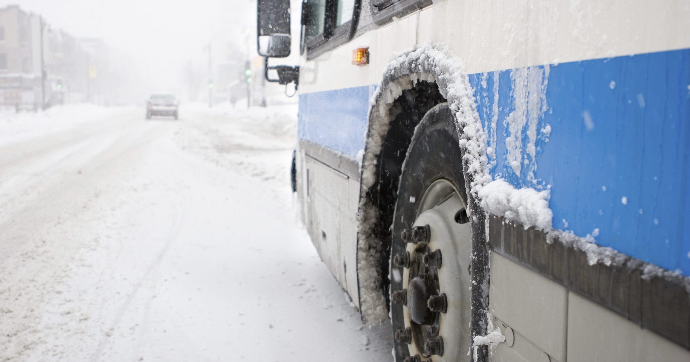 Montreal City Bus in a Blizzard