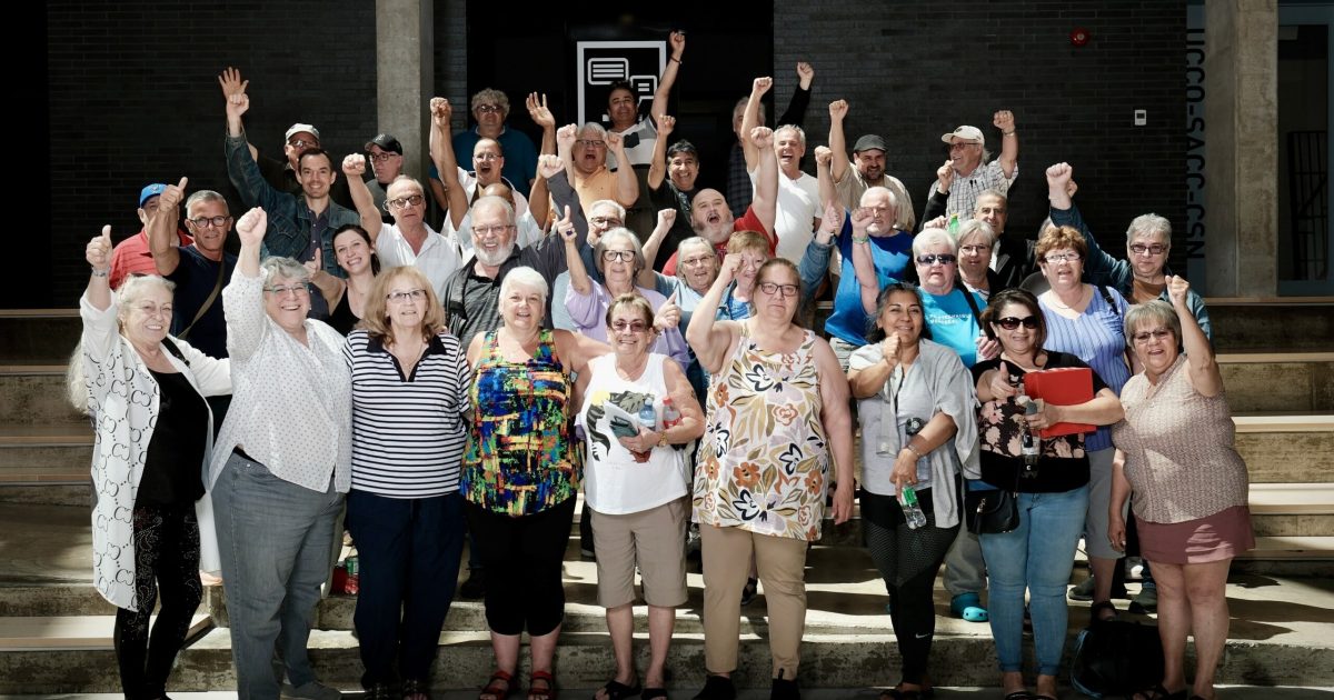 Les membres du syndicat en assemblée générale ce 28 mai 2023. - Photo : Dominic Morissette