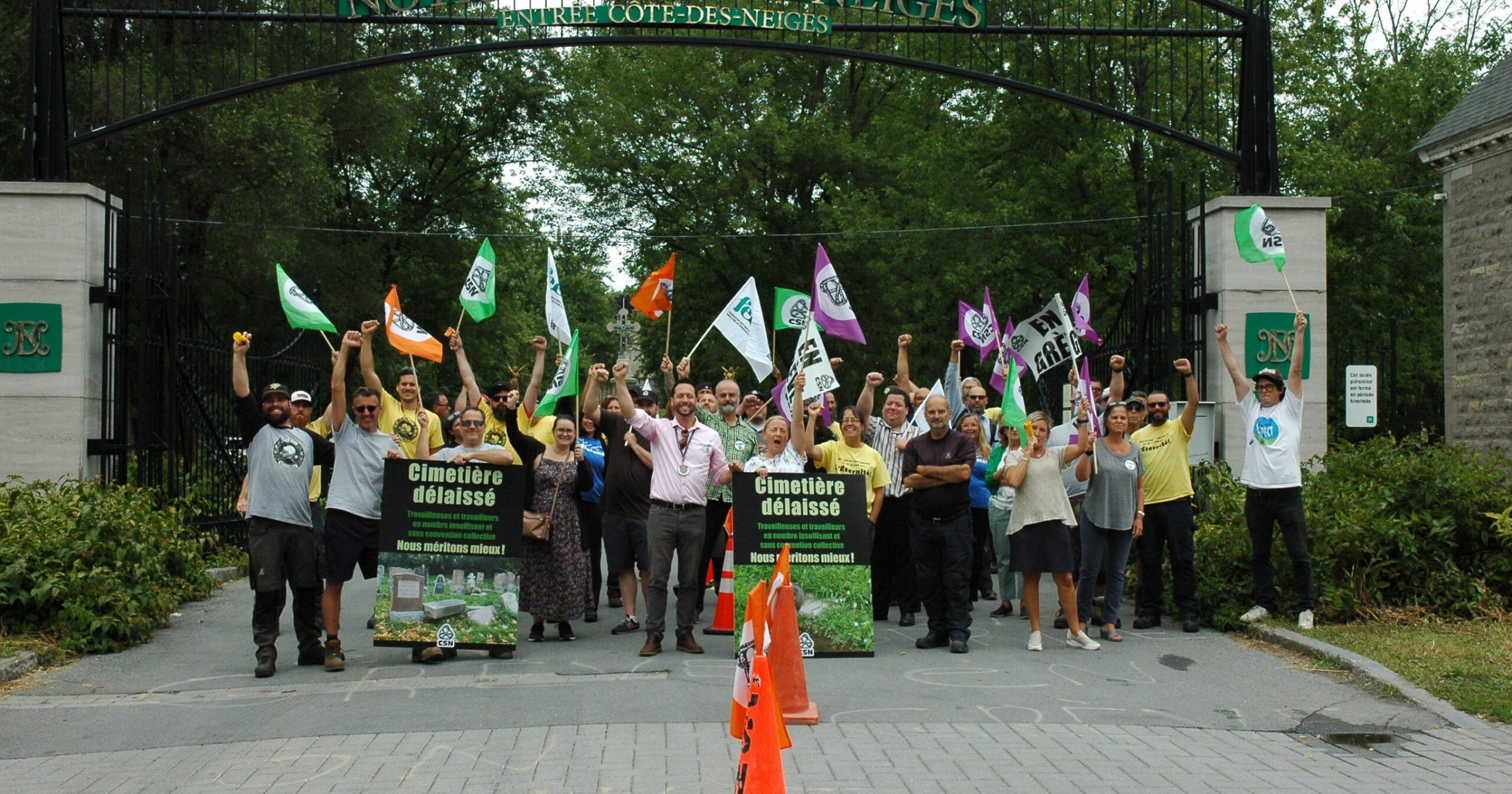 Les membres du SEBCNDDN en demie-journée de grève le 18 août dernier. Photo : Martin Petit