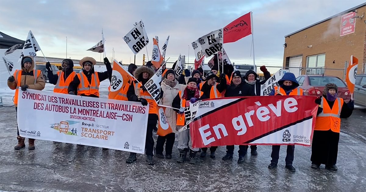Les membres du syndicat et leurs allié-es ce 20 janvier au matin