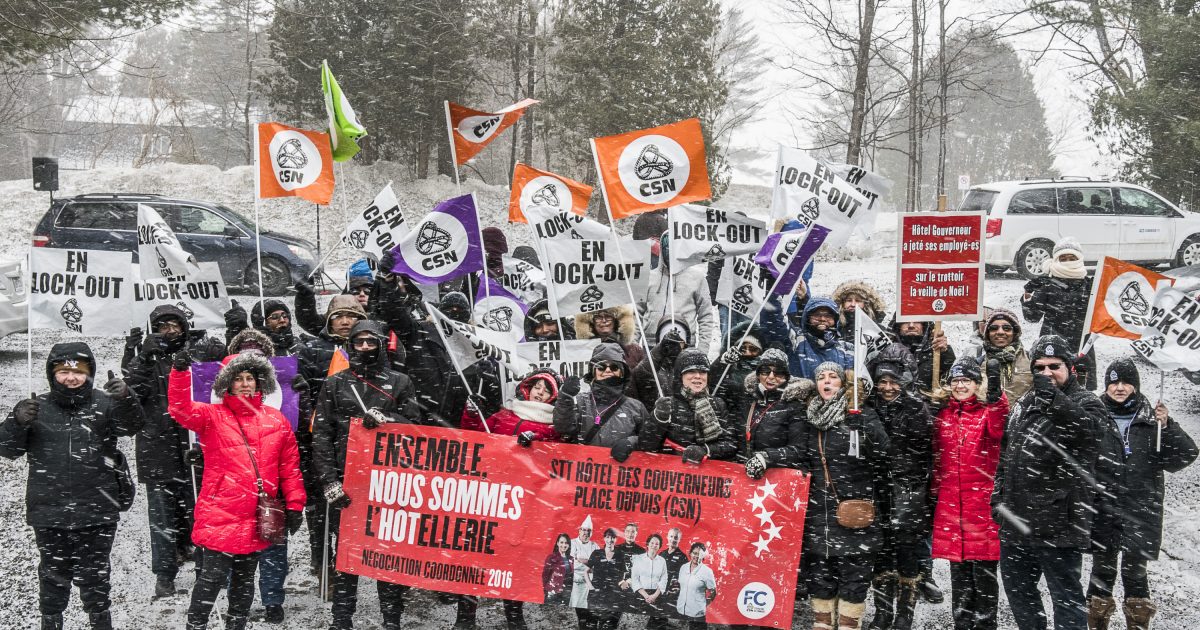 Le STTHGPD lors d'une manifestation, le 9 mars dernier. Photo : Michel Giroux