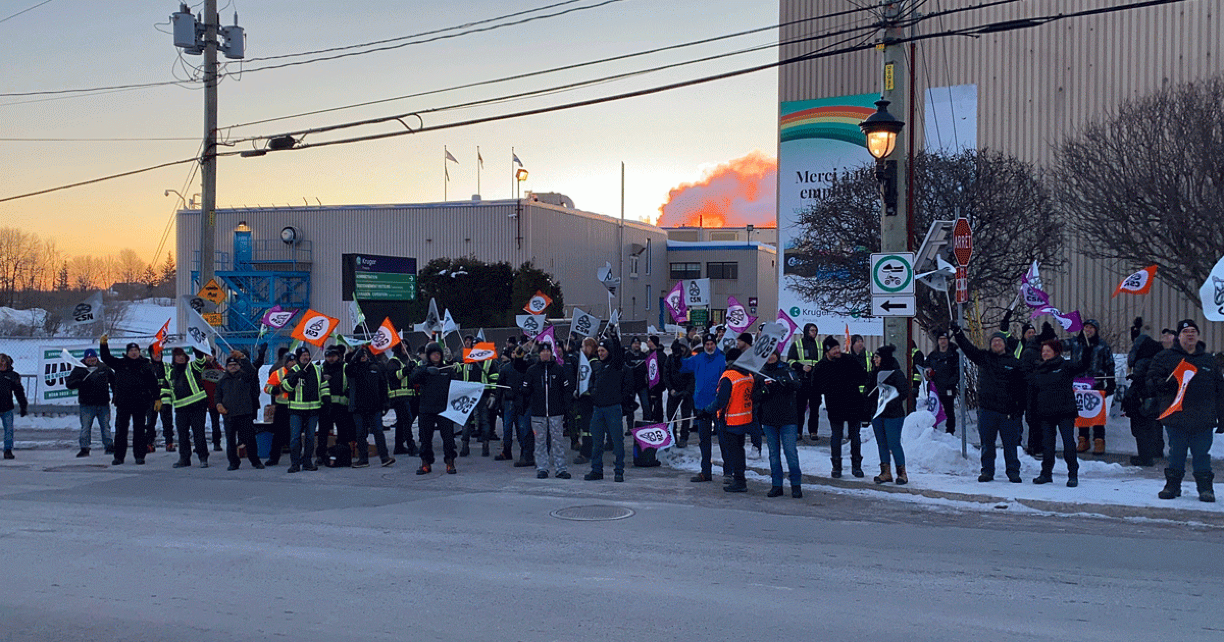Manifestation aujourd’hui à l’usine Kruger de Crabtree