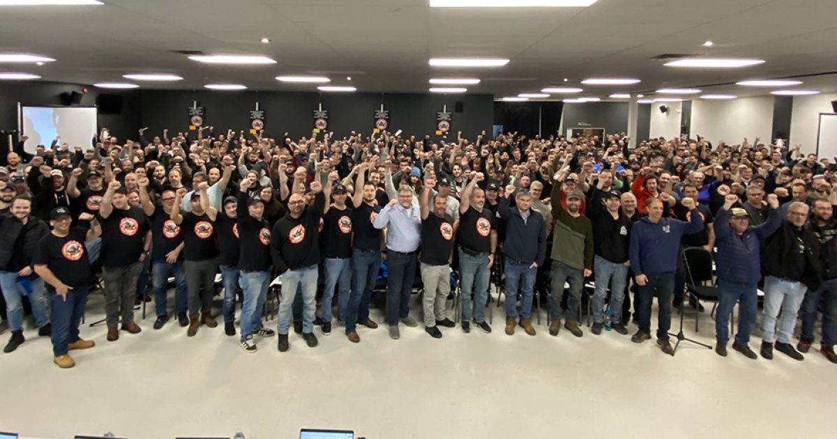 Les membres du syndicat en assemblée générale le 12 janvier 2025